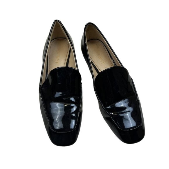 NINE WEST Shiny Black Loafer Shoes (Size 7) - Picture 1 of 5